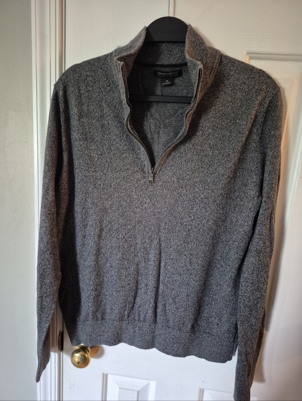 Banana Republic Men's Heather Gray Half-Zip Pullover